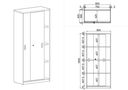 Schiebeschrank MIRELLI A+, 800 x 400 x 1800 mm, Birke