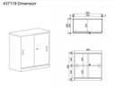 Schiebetürenschrank MIRELLI, 800 x 400 x 800 mm, Birke