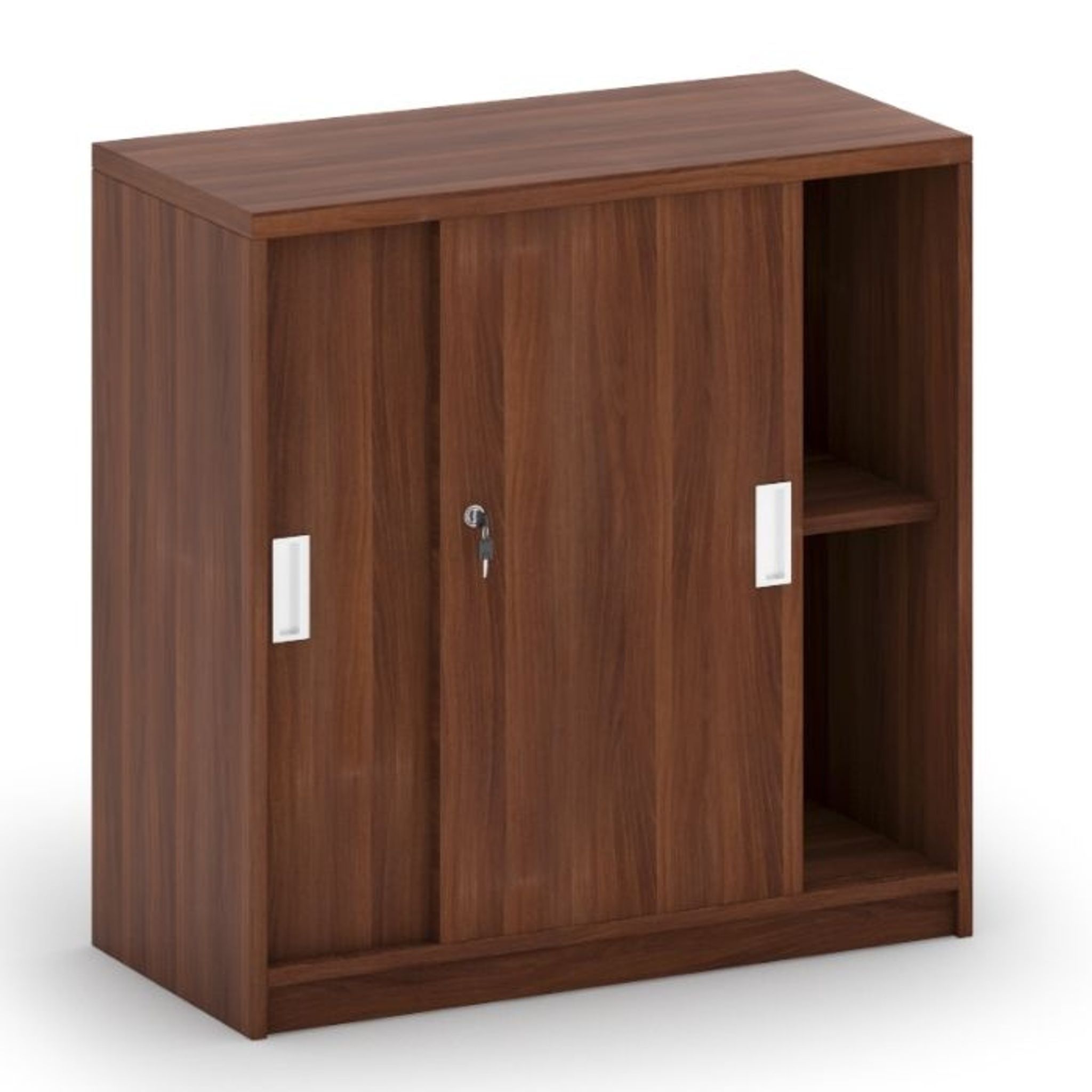 Schiebetürenschrank MIRELLI, 800 x 400 x 800 mm, Nussbaum