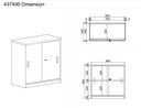 Schiebetürenschrank MIRELLI, 800 x 400 x 800 mm, weiß/Eiche sonoma