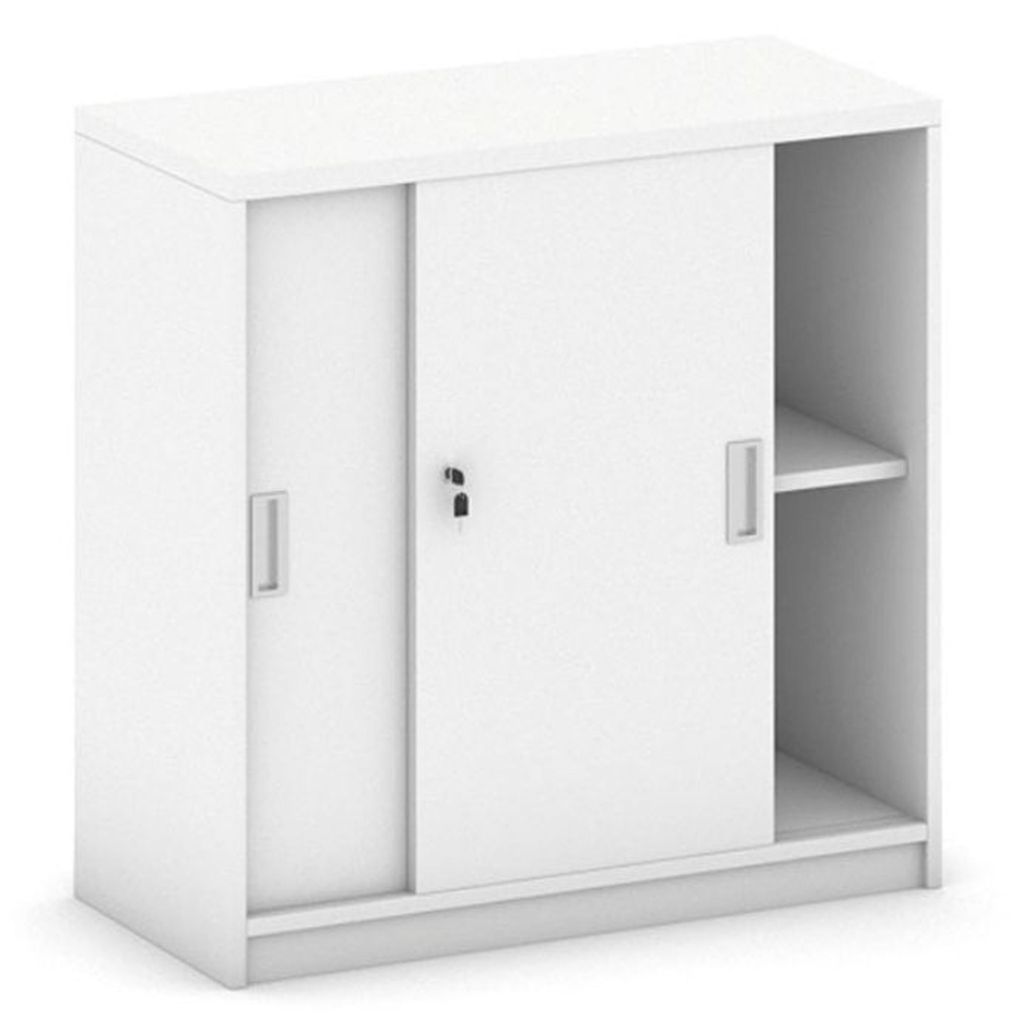 Schiebetürenschrank MIRELLI, 800 x 400 x 800 mm, weiß