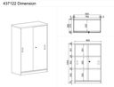 Schiebetürenschrank MIRELLI A+, 800 x 400 x 1200 mm, Birke