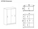 Schiebetürenschrank MIRELLI A+, 800 x 400 x 1200 mm, weiß/Eiche sonoma