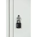Schließfachschrank, 6 Fächer, 1850 x 900 x 500 mm, Drehverschluss, laminierte Tür, Buche