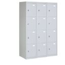 Schließfachschrank S2, 12 Fächer, 1820 x 1140 x 500 mm, zerlegt, Zylinderschloss, graue Tür