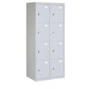 Schließfachschrank S2, 4 Fächer, 1820 x 380 x 500 mm, zerlegt, Zylinderschloss, blaue Tür