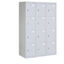Schließfachschrank S2, 4 Fächer, 1820 x 380 x 500 mm, zerlegt, Zylinderschloss, blaue Tür