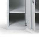Schließfachschrank S2, 6 Fächer, 1820 x 900 x 500 mm, zerlegt, Zylinderschloss, blaue Tür