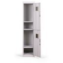 Schließfachschrank S3, 2 Fächer, 1800 x 380 x 450 mm, zerlegt, Zylinderschloss, blaue Tür