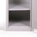 Schließfachschrank S3, 2 Fächer, 1800 x 380 x 450 mm, zerlegt, Zylinderschloss, graue Tür