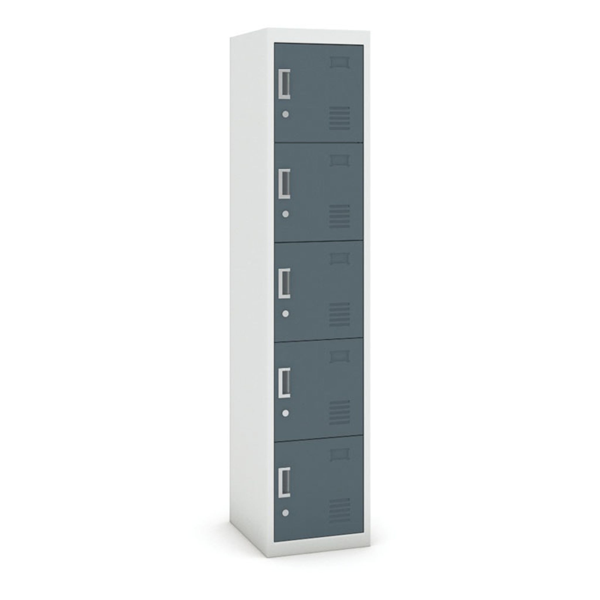 Schließfachschrank S3, 5 Fächer, 1800 x 380 x 450 mm, zerlegt, Zylinderschloss