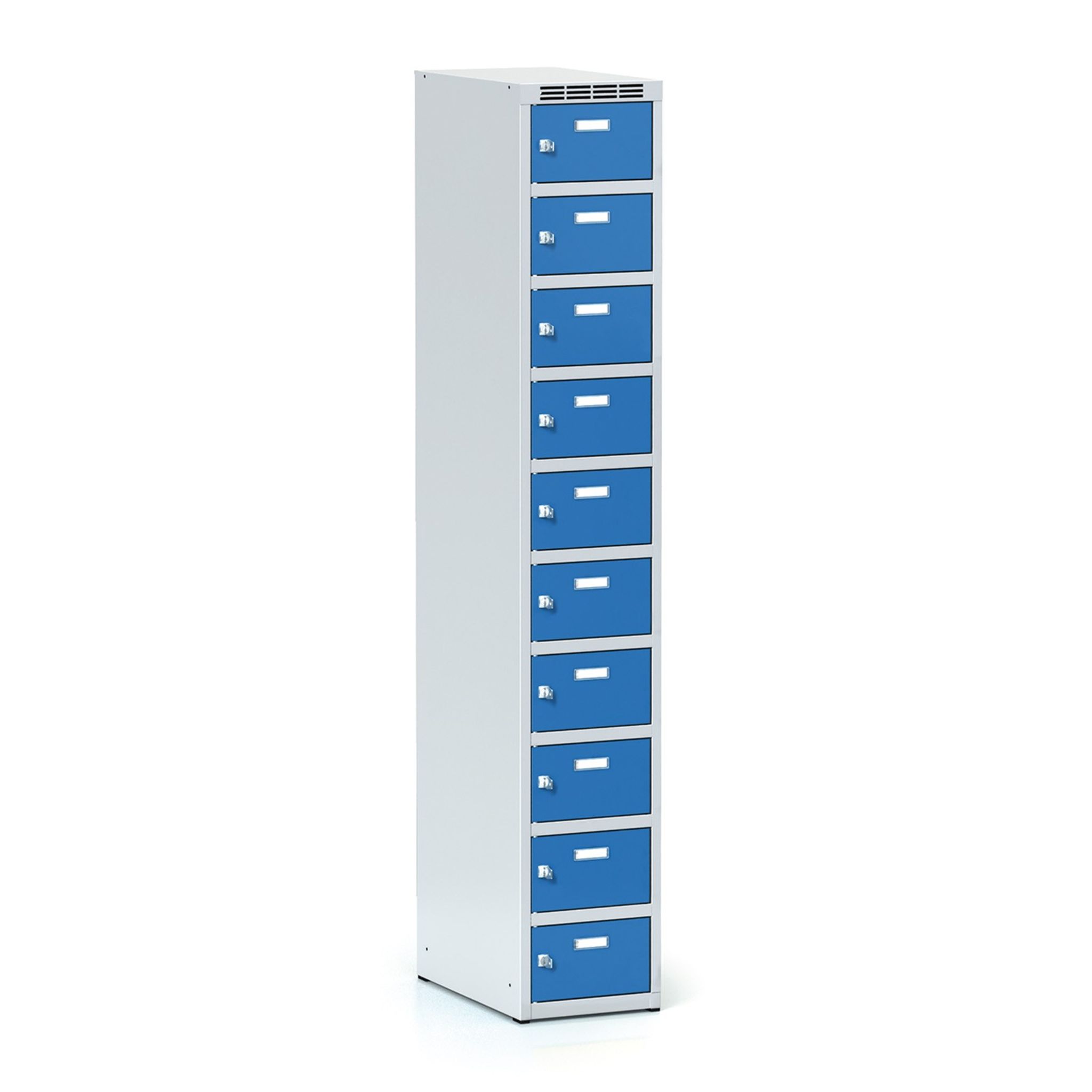 Schließfachschrank S6, 10 Fächer, 1800 x 300 x 500 mm, Zylinderschloss