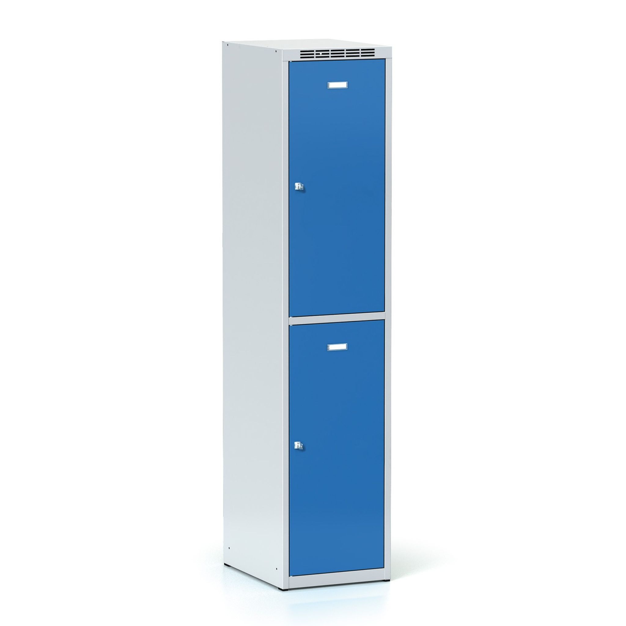 Schließfachschrank S6, 2 Fächer, 1800 x 400 x 500 mm, Zylinderschloss