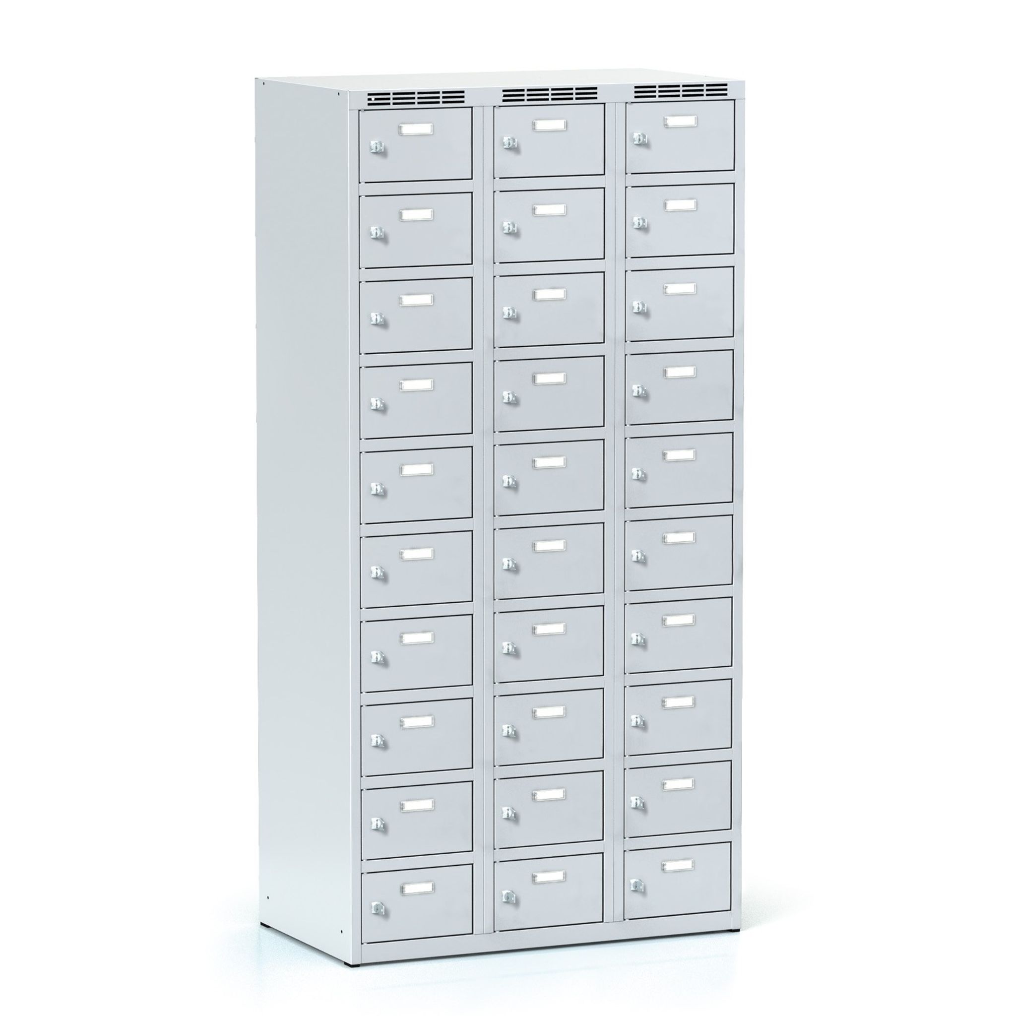 Schließfachschrank S6, 30 Fächer, 1800 x 900 x 500 mm, Drehriegelschloss