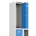 Schließfachschrank S6, 4 Fächer, 1800 x 600 x 500 mm, Drehriegelschloss, blaue Tür