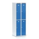 Schließfachschrank S6, 4 Fächer, 1800 x 600 x 500 mm, Zylinderschloss, blaue Tür