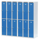 Schließfachschrank S6, 6 Fächer, 1800 x 900 x 500 mm, Zylinderschloss, blaue Tür