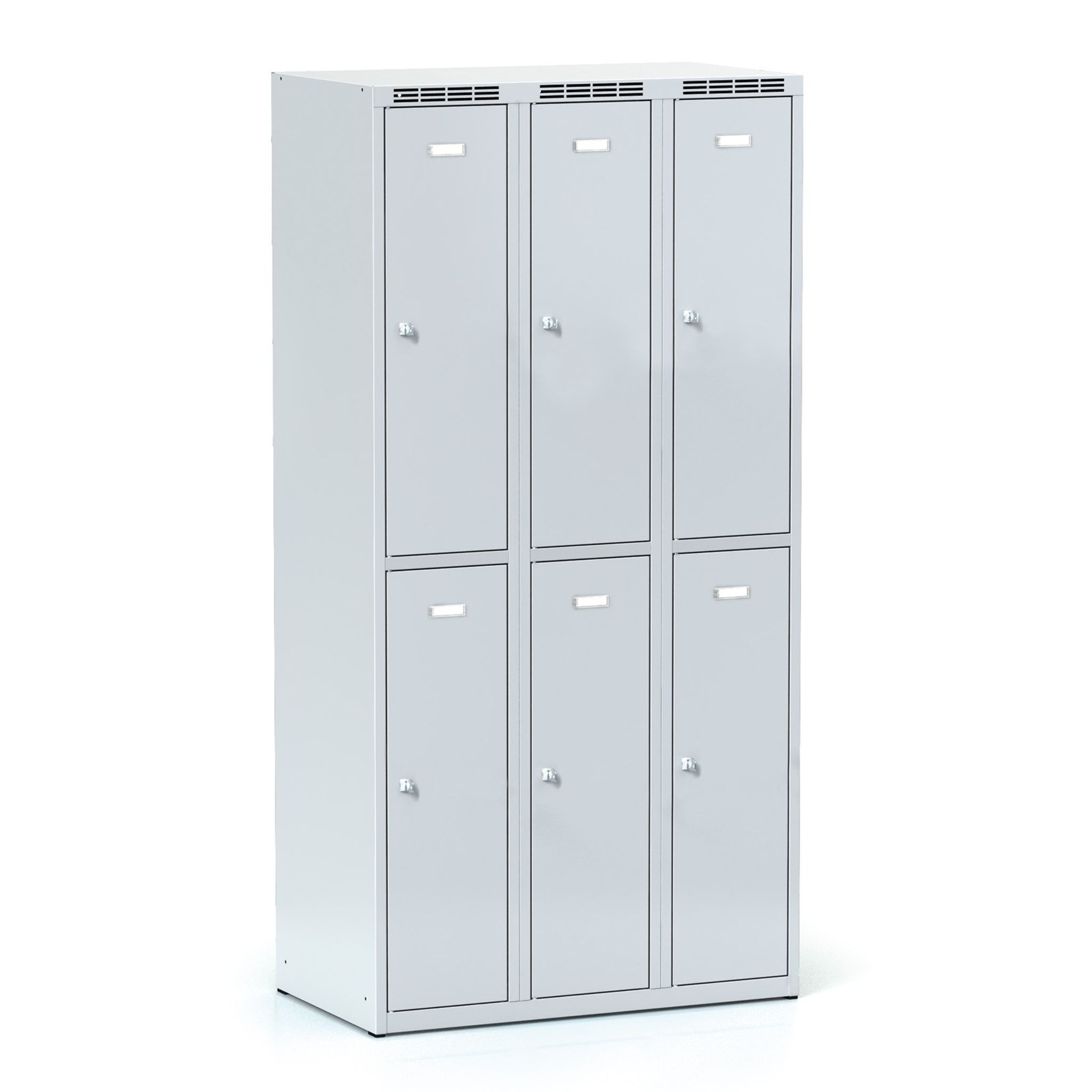 Schließfachschrank S6, 6 Fächer, 1800 x 900 x 500 mm, Zylinderschloss