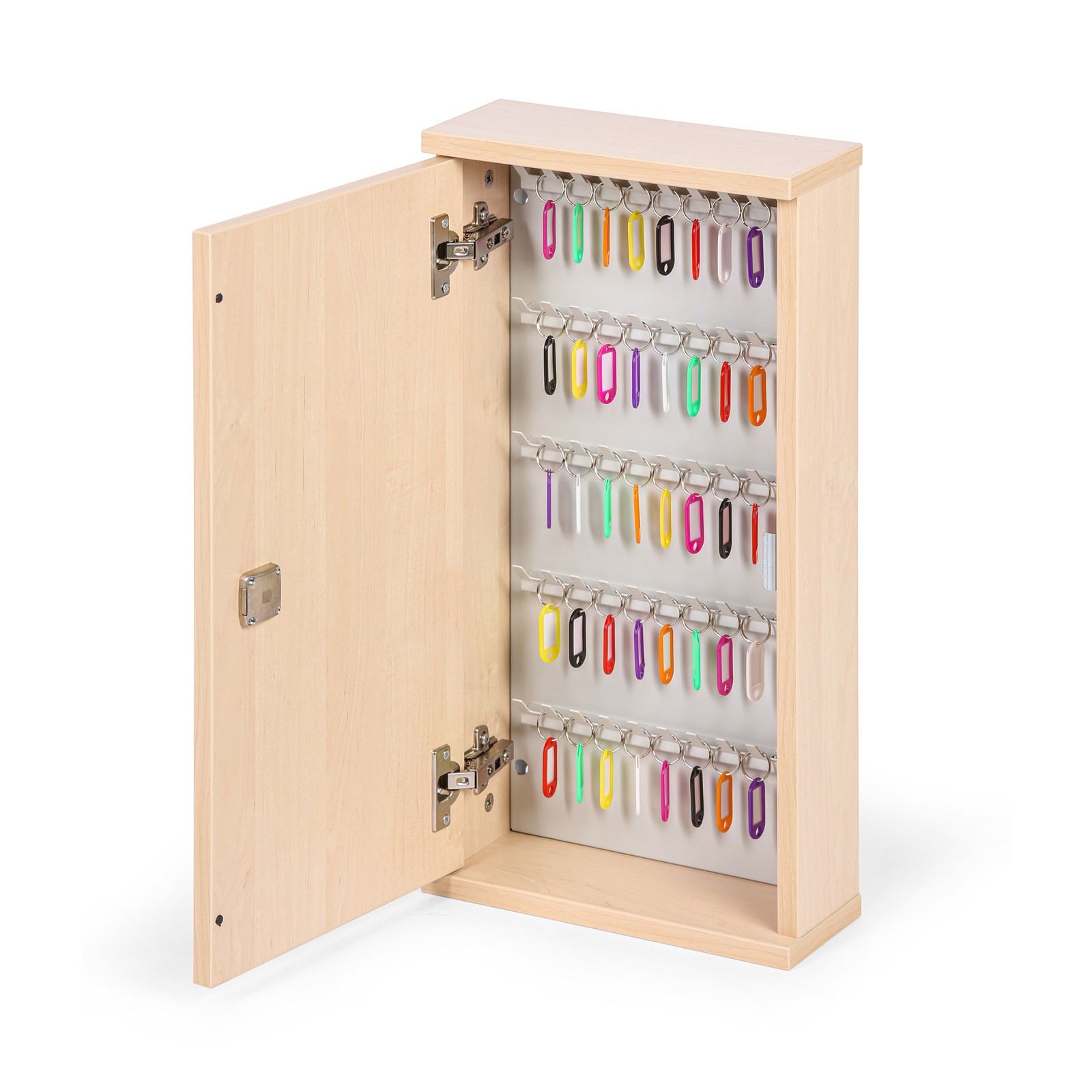 Schlüsselkasten aus Holz, für 160 Schlüssel, Birke