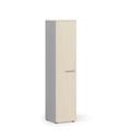 Schmaler Büroschrank PRIMO GRAY, 400 x 420 x 1781 mm, grau/Birke