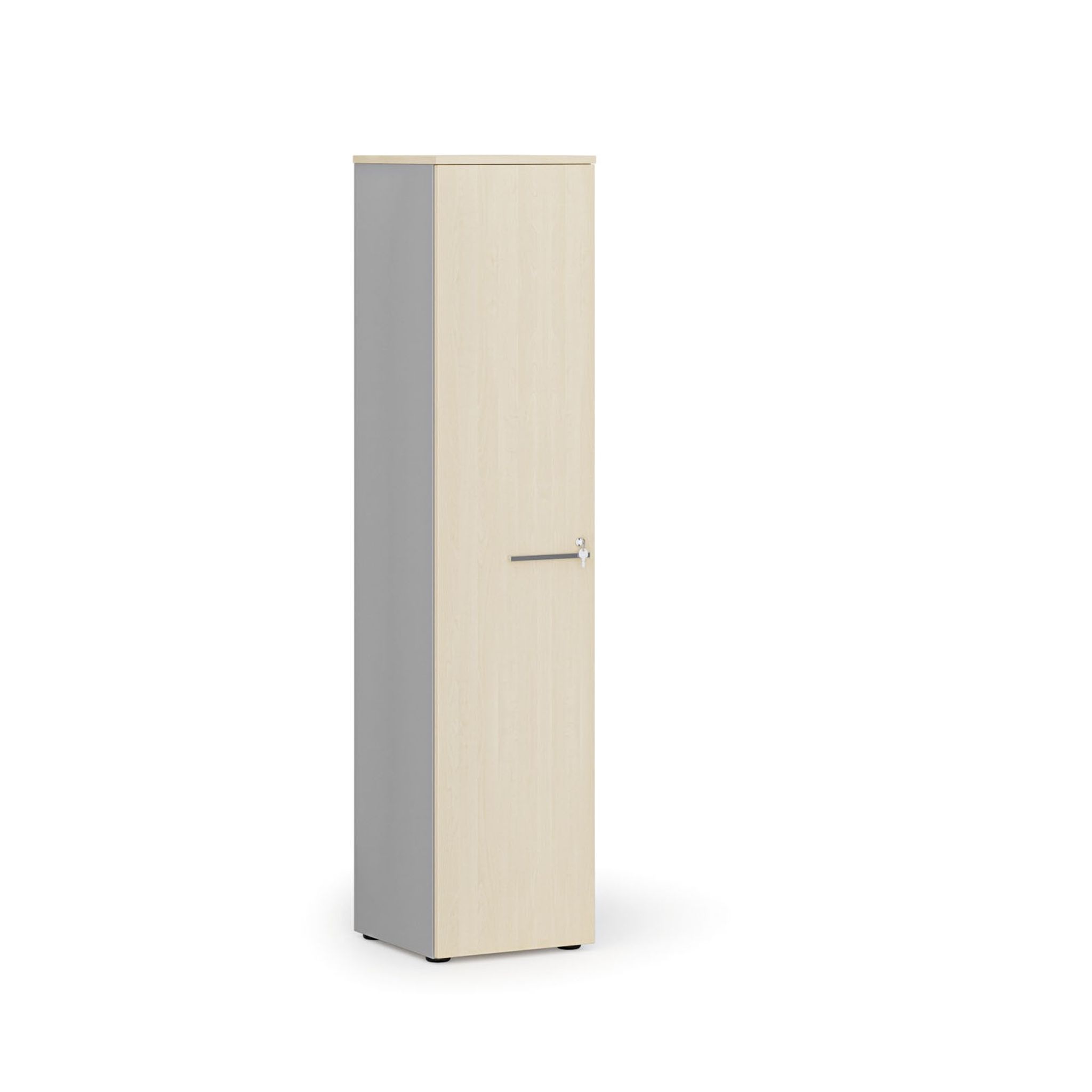 Schmaler Büroschrank PRIMO GRAY, 400 x 420 x 1781 mm