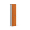 Schmaler Büroschrank PRIMO GRAY, 400 x 420 x 1781 mm, grau/Kirsche