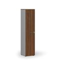 Schmaler Büroschrank PRIMO GRAY, 400 x 420 x 1781 mm, grau/Nussbaum