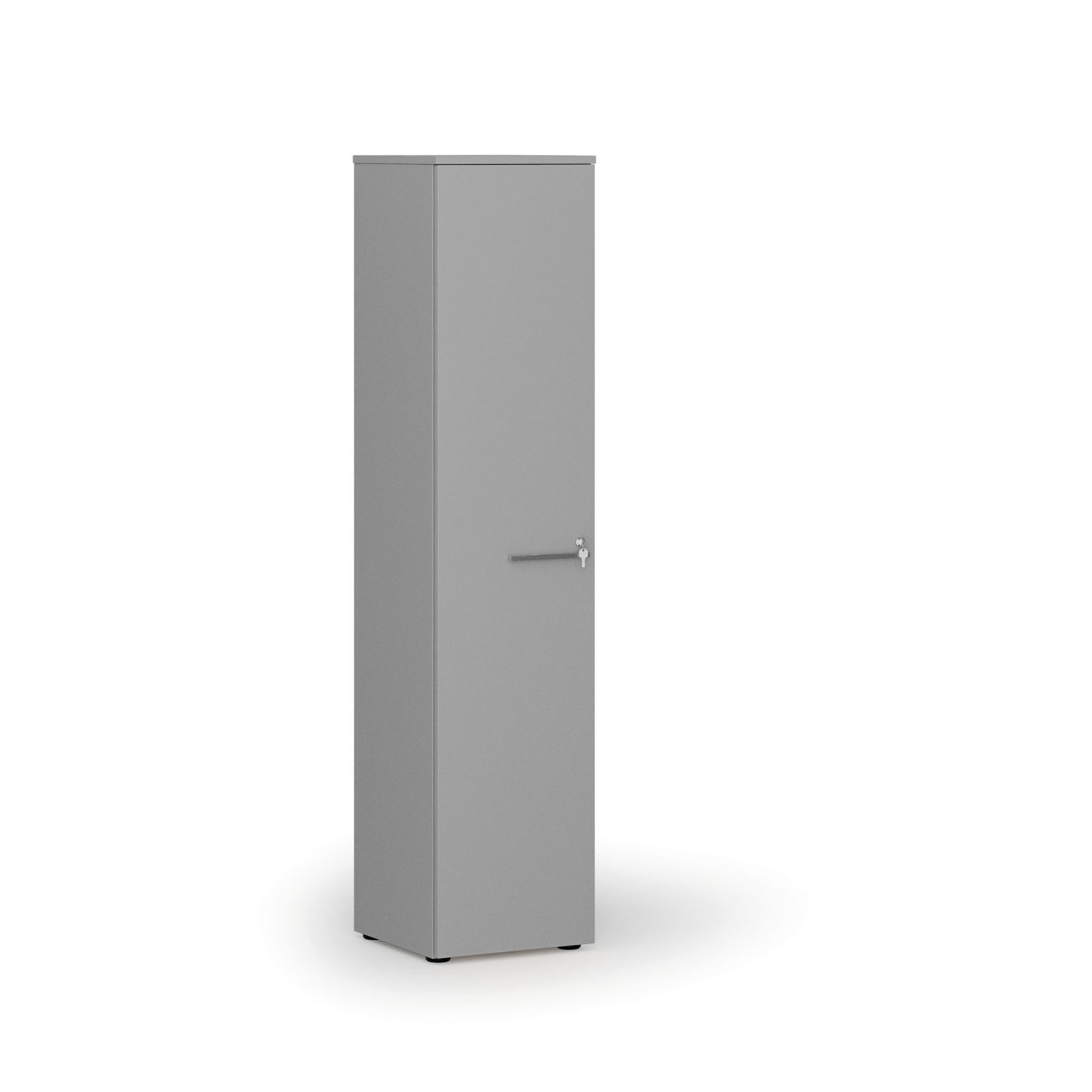 Schmaler Büroschrank PRIMO GRAY, 400 x 420 x 1781 mm, grau