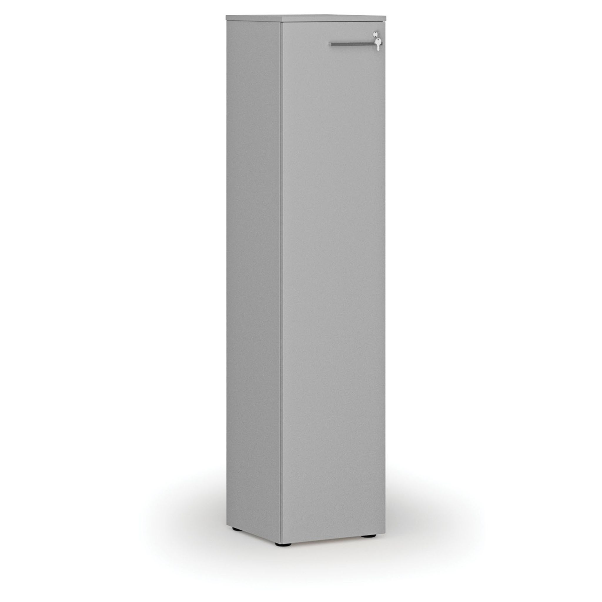 Schmaler Büroschrank PRIMO GRAY, 1781 x 400 x 420 mm, grau