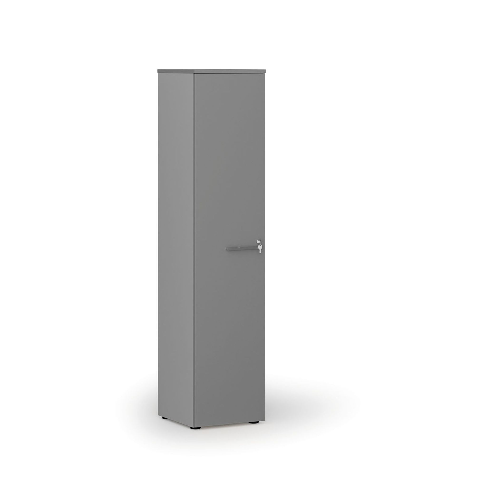 Schmaler Büroschrank PRIMO GRAY, 400 x 420 x 1781 mm, grau/Graphit