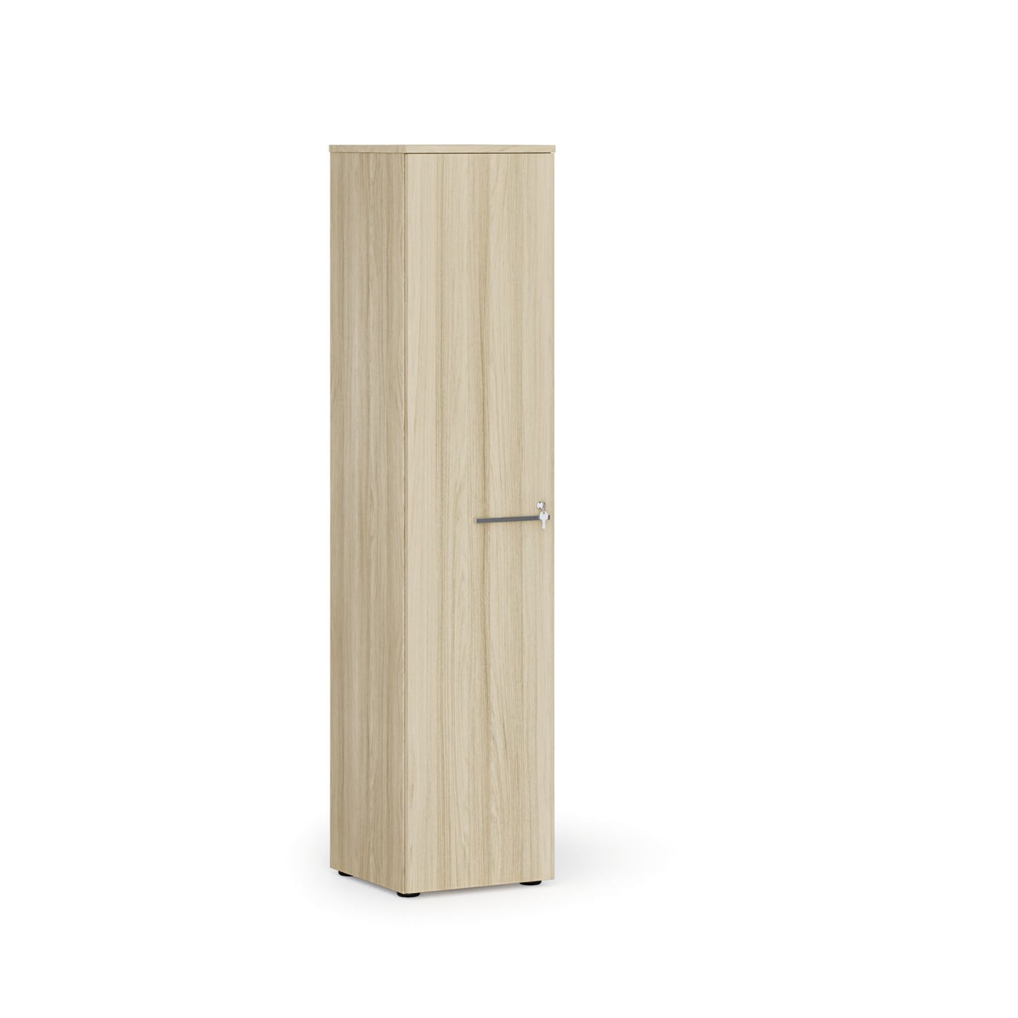 Schmaler Büroschrank PRIMO WOOD, 400 x 420 x 1781 mm, Eiche natur