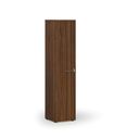 Schmaler Büroschrank PRIMO WOOD, 400 x 420 x 1781 mm, Nussbaum