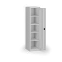 Schmaler Werkstatt-Werkzeugschrank KOVOS, 4 Fachböden, geschweißt, gelocht, 505 x 600 x 1950 mm, grau
