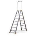 Schodki aluminiowe dwustronne ALVE FORTE z uchwytem, 2x8 stopni, wysokość 1,7 m