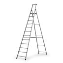 Schody aluminiowe jednostronne PROFI z półką, 1x12 stopni, wysokość 2,95 m