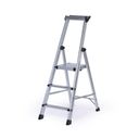Schody aluminiowe jednostronne PROFI z półką, 1x3 stopnie, wysokość 0,68 m