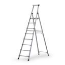 Schody aluminiowe jednostronne PROFI z półką, 1x8 stopni, wysokość 1,93 m