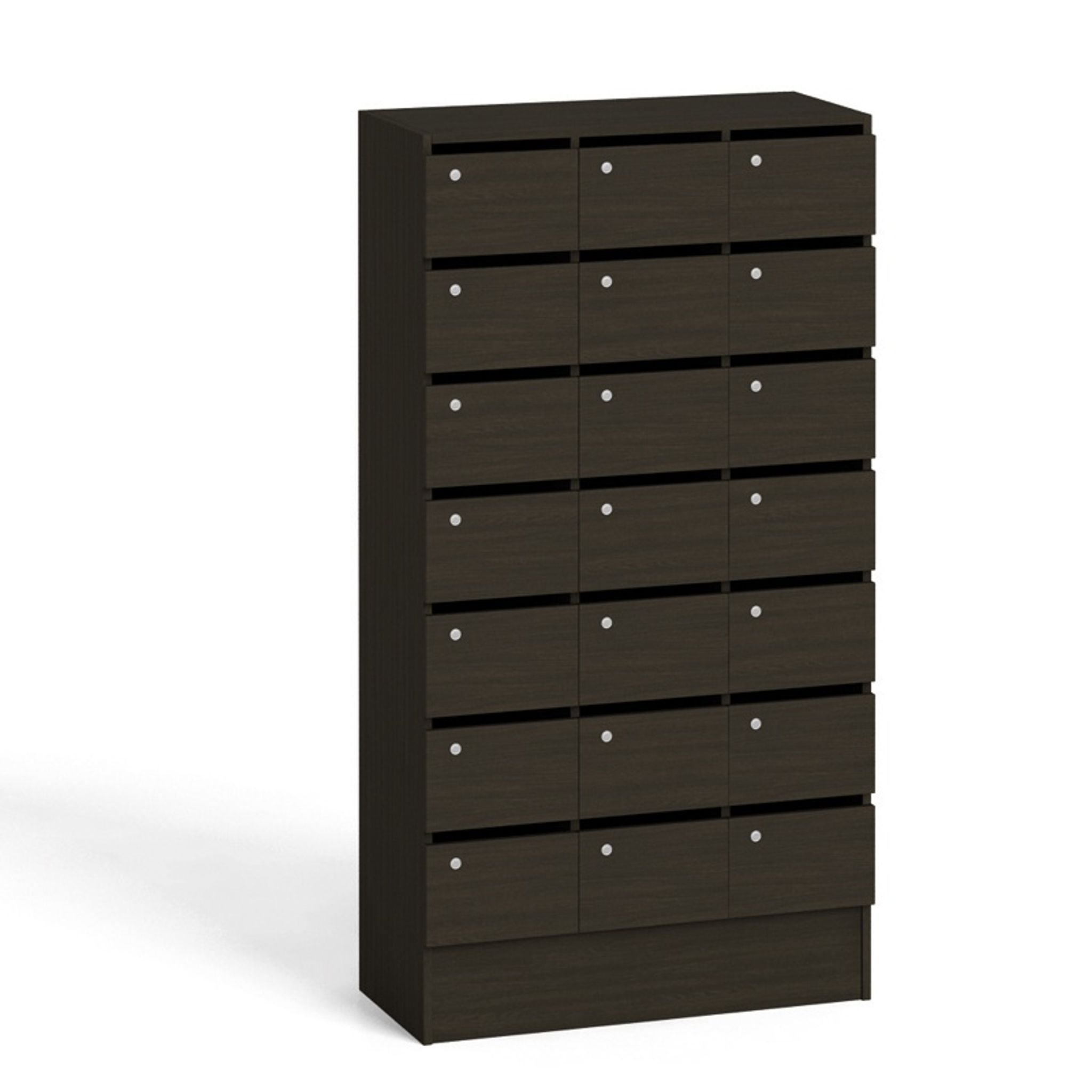 Schrank mit Postfächern, 21 Fächer, Wenge