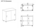 Schrank mit Rollen MIRELLI, 800 x 420 x 750 mm, Birke
