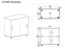 Schrank mit Rollen MIRELLI, 800 x 420 x 750 mm, weiß / Eiche sonoma
