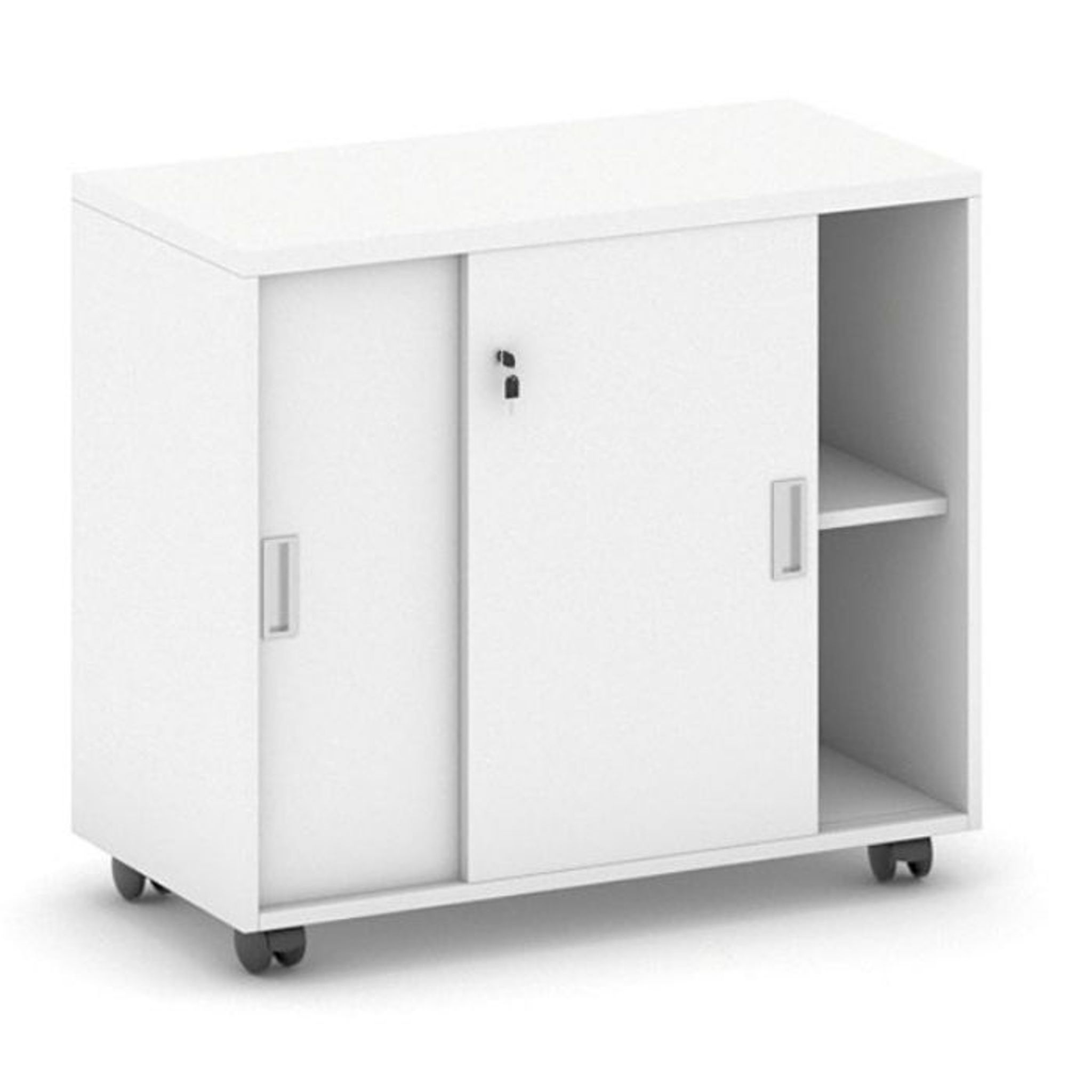 Schrank mit Rollen MIRELLI, 800 x 420 x 750 mm, weiß