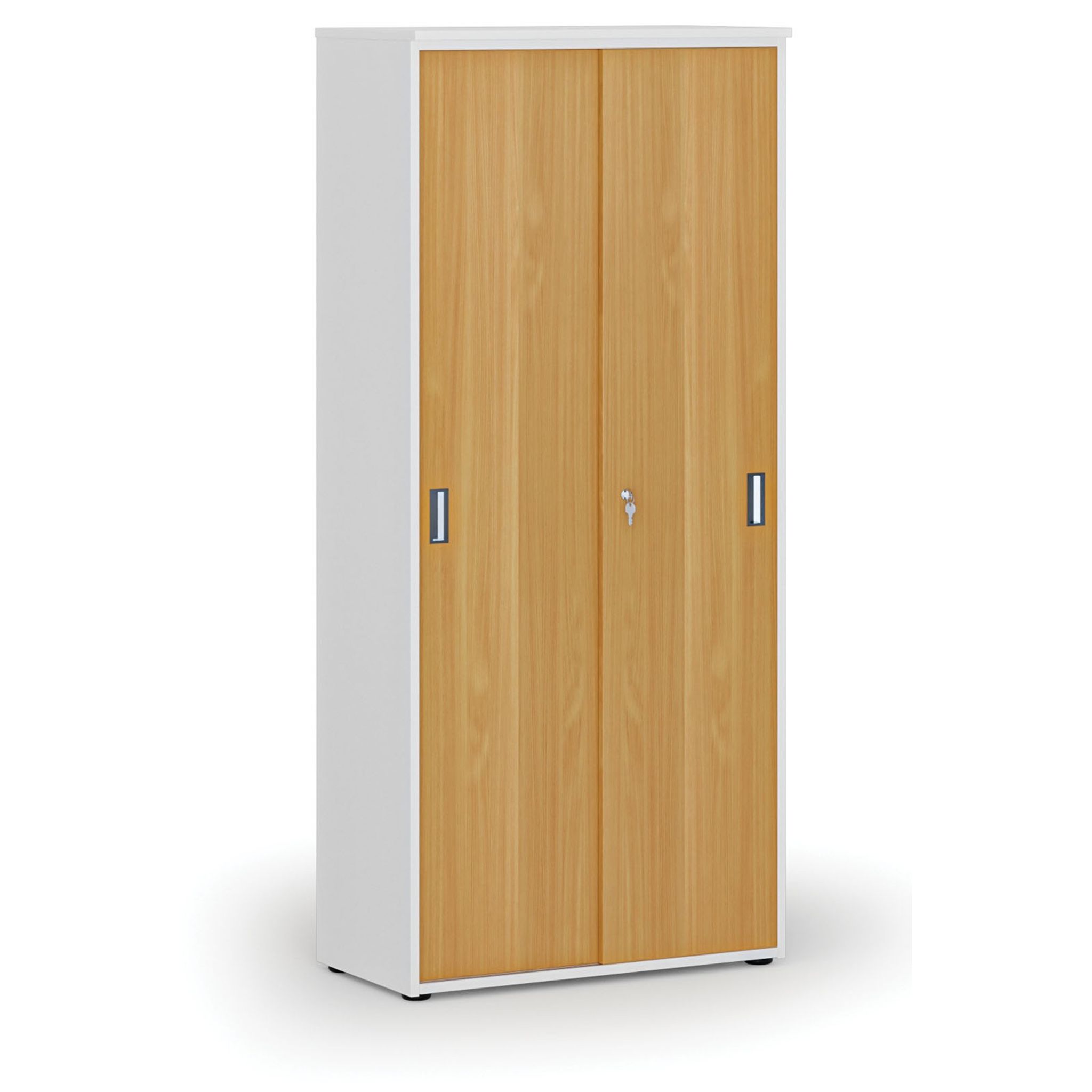 Schrank mit Schiebetür PRIMO WHITE, 1781 x 800 x 420 mm, Weiß/Buche