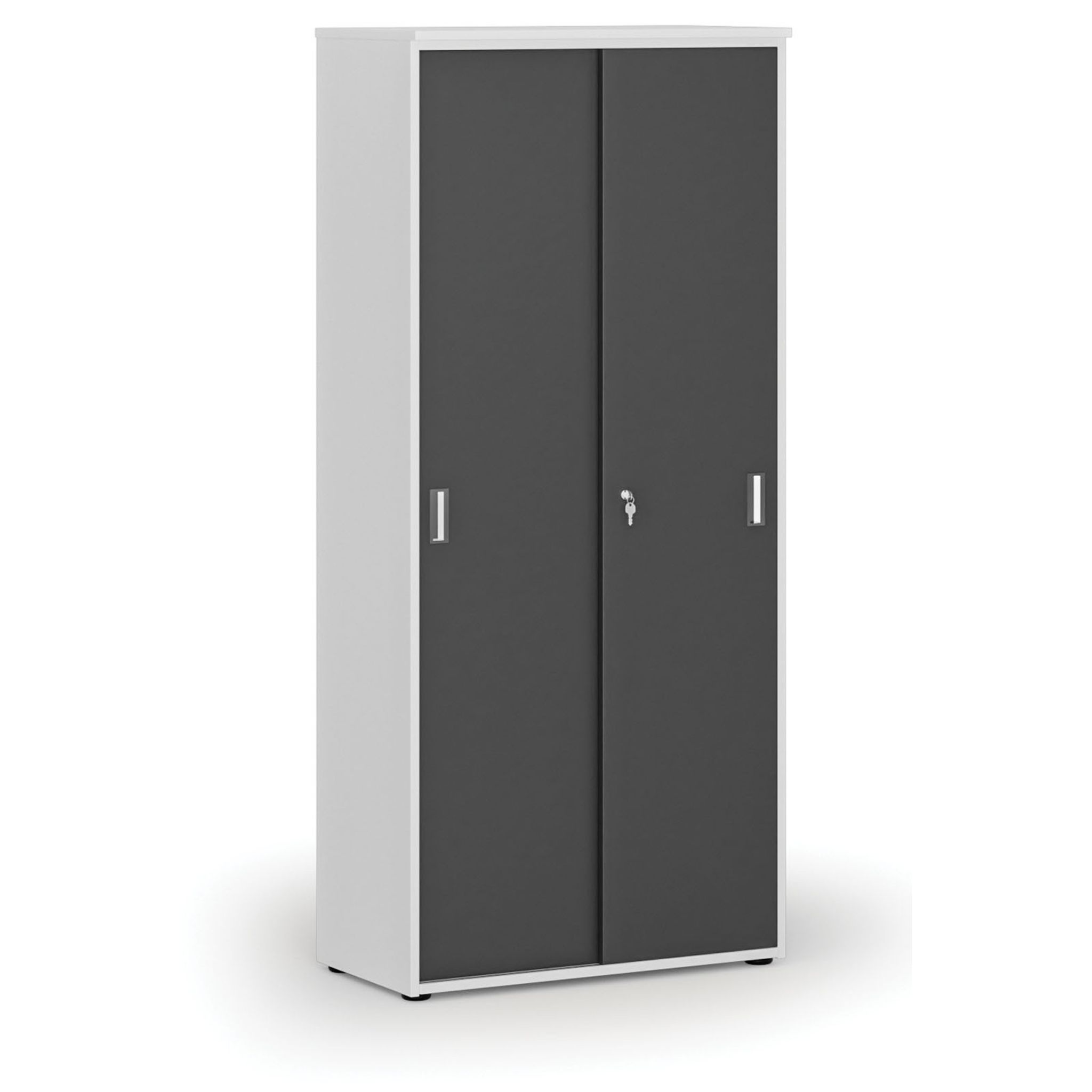Schrank mit Schiebetür PRIMO WHITE, 1781 x 800 x 420 mm, weiß/Graphit