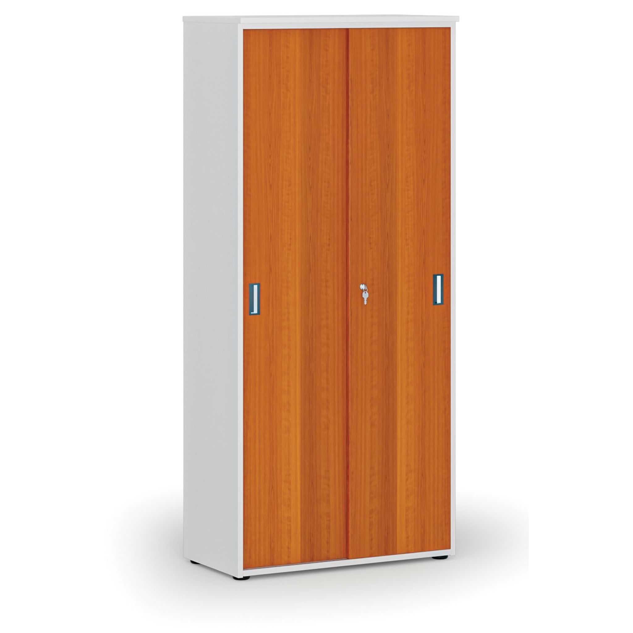 Schrank mit Schiebetür PRIMO WHITE, 1781 x 800 x 420 mm, weiß/Kirsche