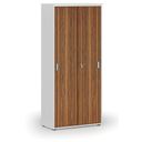 Schrank mit Schiebetür PRIMO WHITE, 1781 x 800 x 420 mm, Weiß/Nussbaum