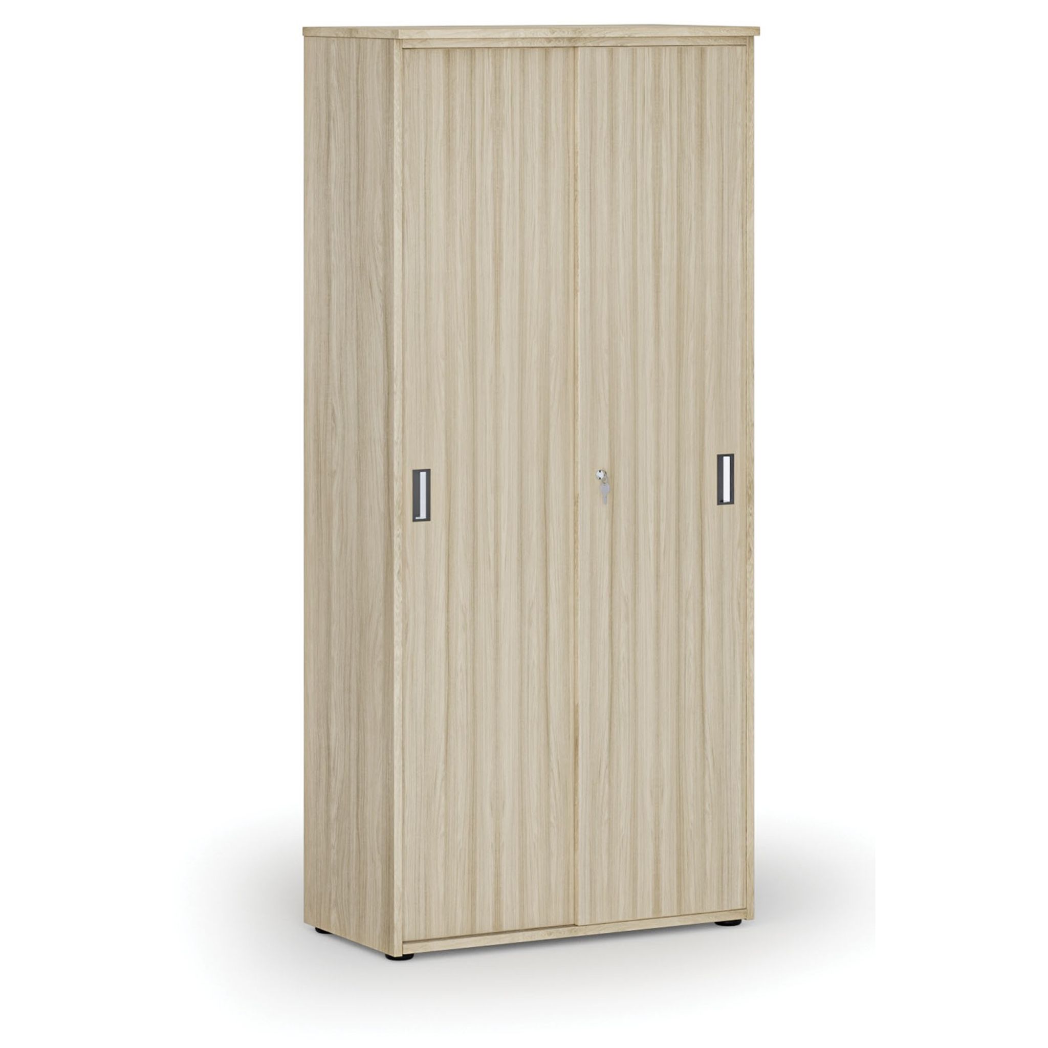 Schrank mit Schiebetür PRIMO WOOD, 800 x 420 x 1781 mm, Eiche natur