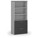 Schrank mit Schubladen für Hängerordner PRIMO GRAY, 800 x 420 x 1781 mm, grau/Graphit