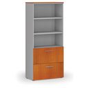 Schrank mit Schubladen für Hängerordner PRIMO GRAY, 800 x 420 x 1781 mm, grau/Kirsche