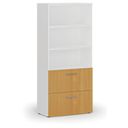 Schrank mit Schubladen für Hängerordner PRIMO WHITE, 800 x 420 x 1781 mm, Weiß/Buche