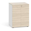 Schrank mit Tür PRIMO 2023, 800 x 640 x 1030 mm, weiß / Eiche natur